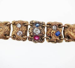 Victorian Centennial Ruby Diamond and Sapphire Bracelet, circa 1876