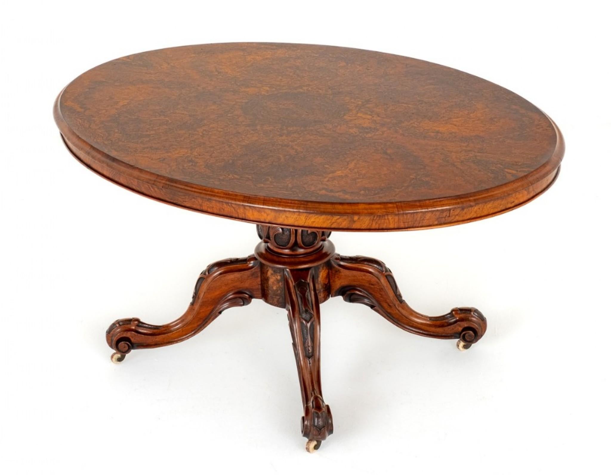 Victorian Centre Table Burr Walnut 1860 6