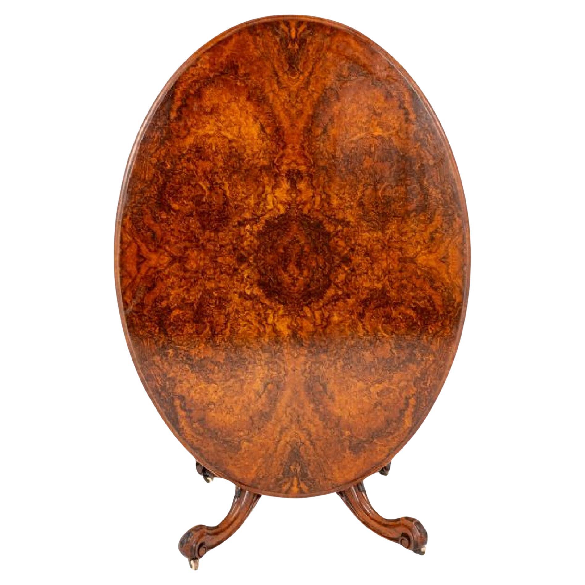 Victorian Centre Table Burr Walnut 1860