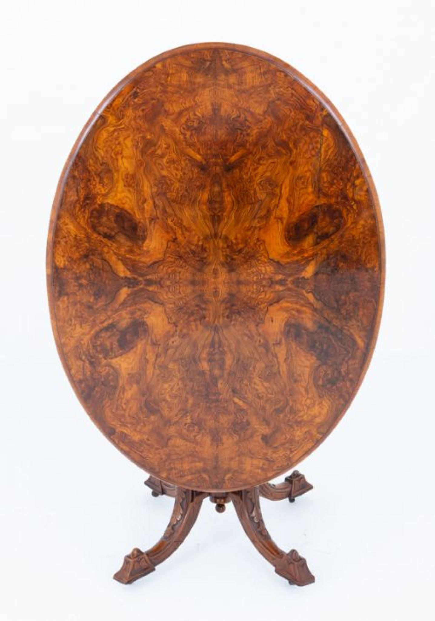 Table centrale victorienne en ronce de noyer ancienne 1860 Bon état - En vente à Potters Bar, GB