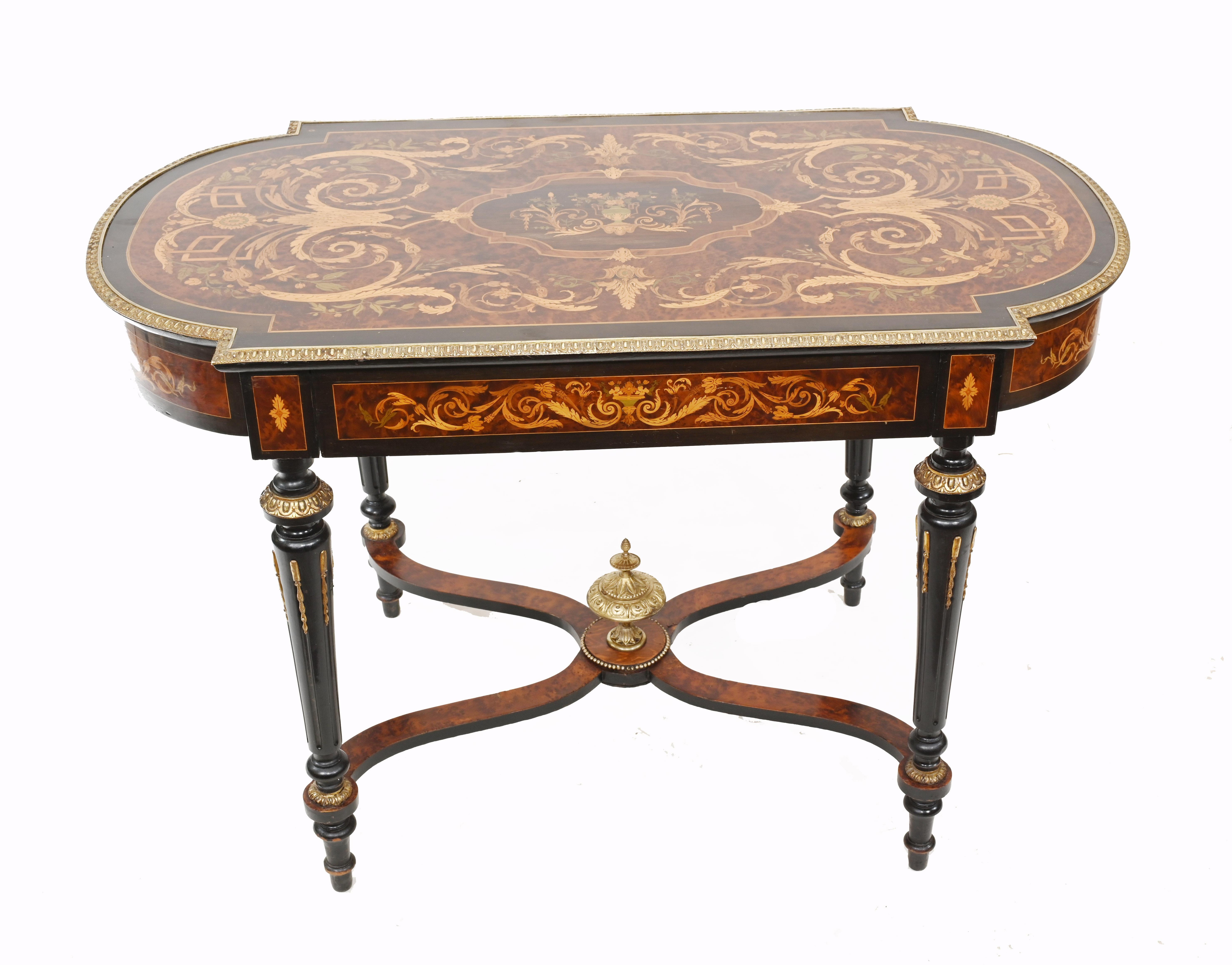 Stunning Victorian centre table with intricate marquetry inlay
We date this to circa 1880
Such a great look, the details to inlay are incredible
Brass and ormolu fixtures original to the piece
Circa 1880
Great interiors piece
Purchased from a