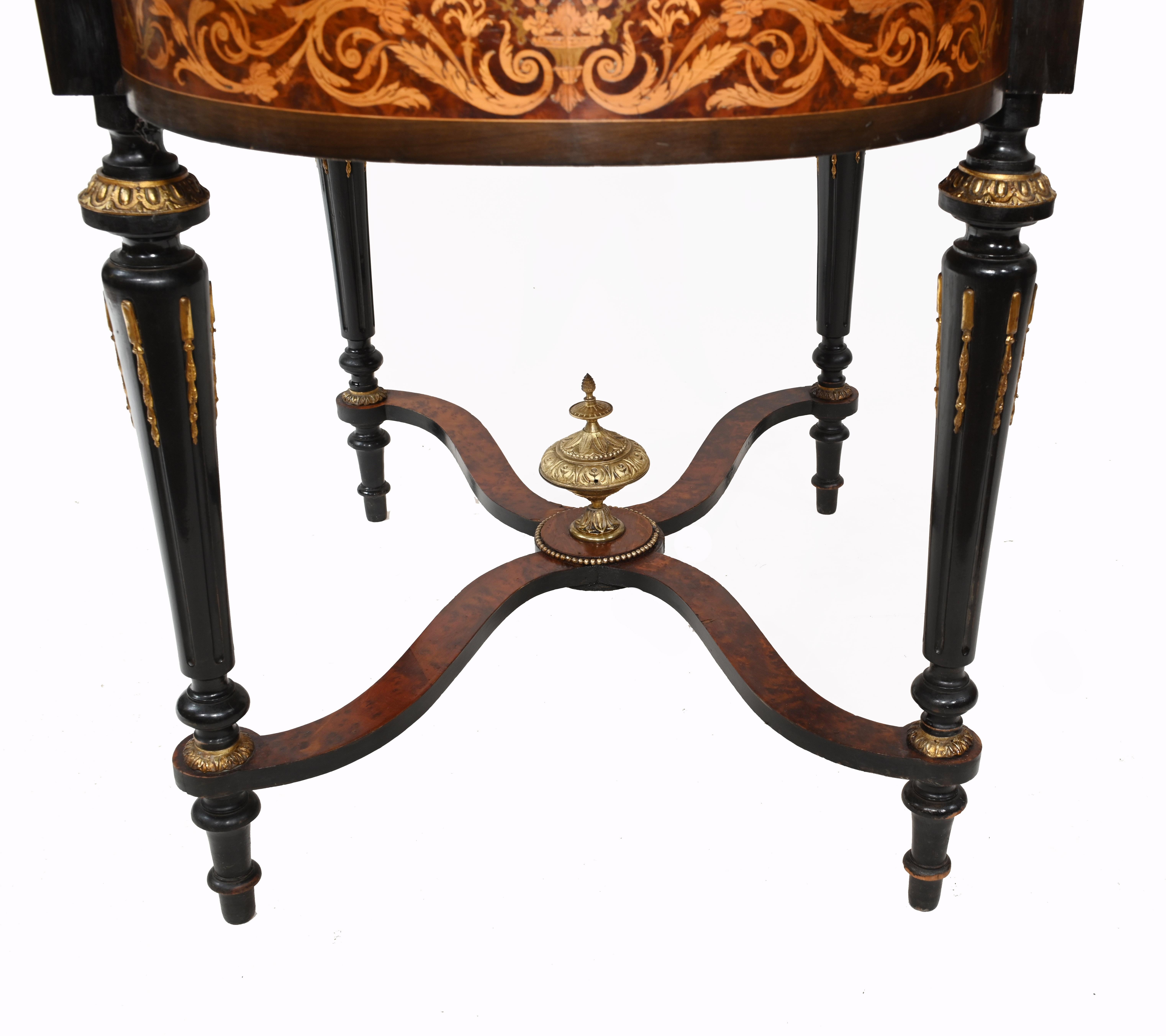 Victorian Centre Table Marquety Inlay Antique 1880 2