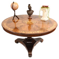 Victorian Centre Table Walnut Marquetry Inlay, 1830