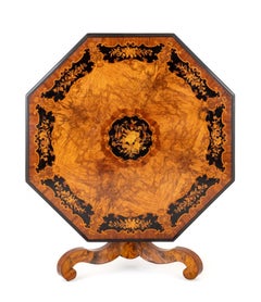 Victorian Centre Table Walnut Marquetry Inlay Baldock
