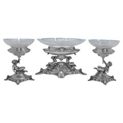 Victorian centrepiece suite of 3 dishes made by Elkington & Co. 1890 - 1895.