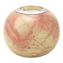 Victorian Ceramic and Sterling Silver Match Striker