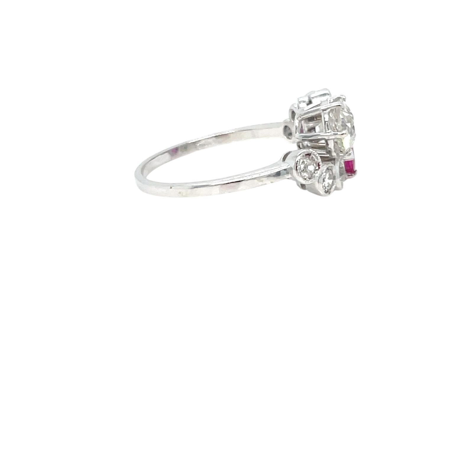 Victorian Certified Natural Unheated Ruby Diamond Vous et Moi Ring In Excellent Condition For Sale In Napoli, NA