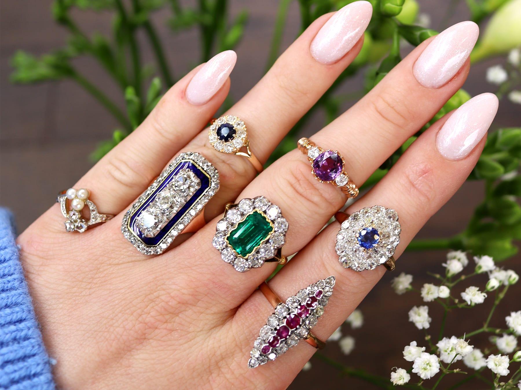 Oval Cut Victorian Ceylon Purple Sapphire and Diamond Rose Gold Trilogy Ring For Sale