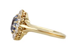 Victorian Ceylon sapphire and diamond coronet cluster ring, circa 1900.