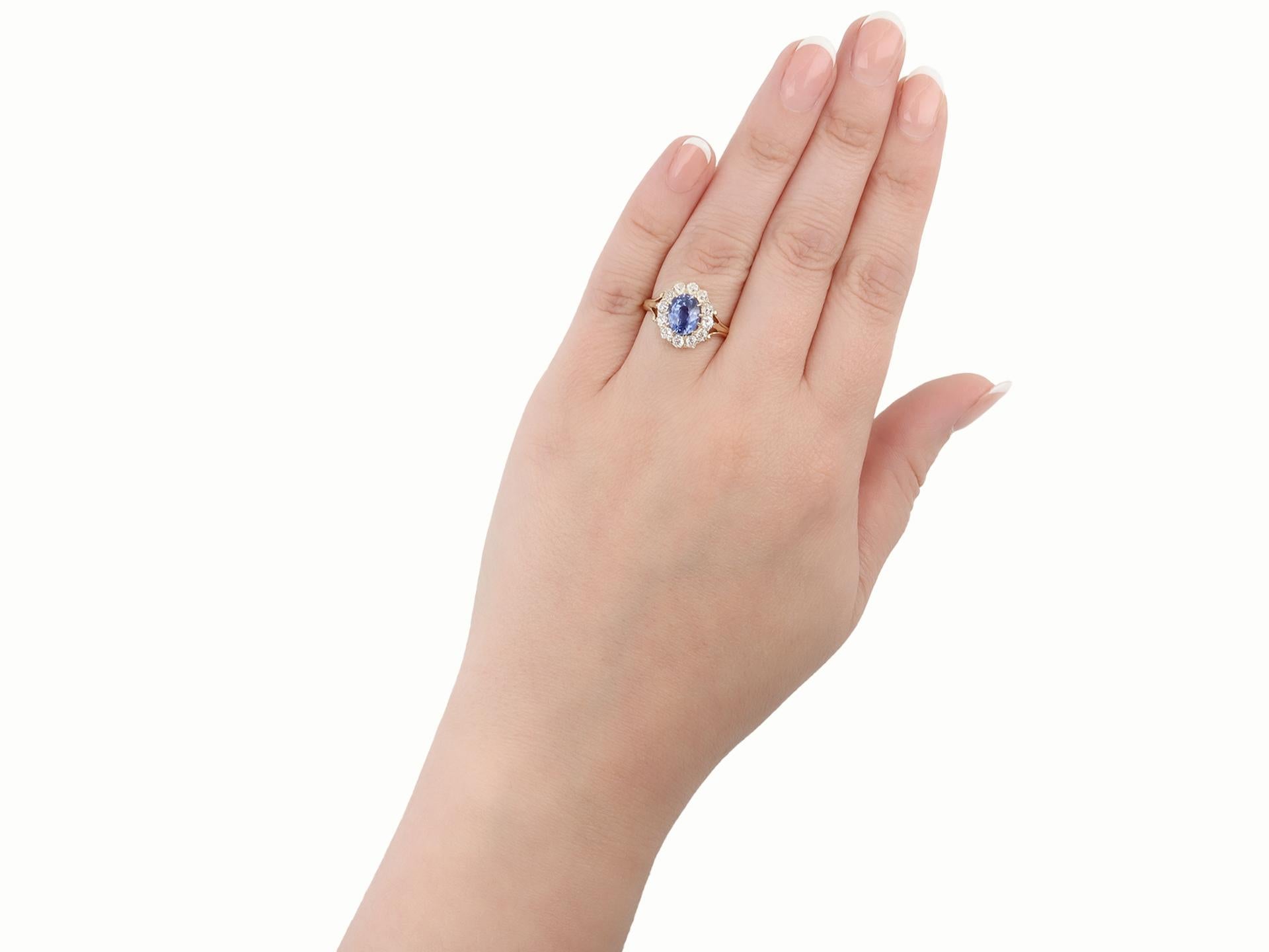 Viktorianischer Ceylon-Saphir- und Diamantring, um 1900. Damen
