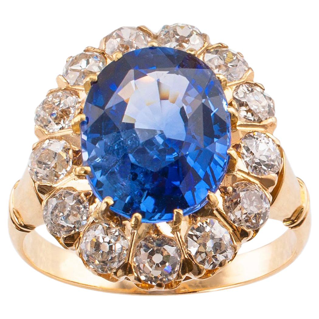 Victorian Ceylon Sapphire Diamond Gold Ring