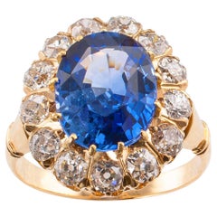 Victorian Ceylon Sapphire Diamond Gold Ring