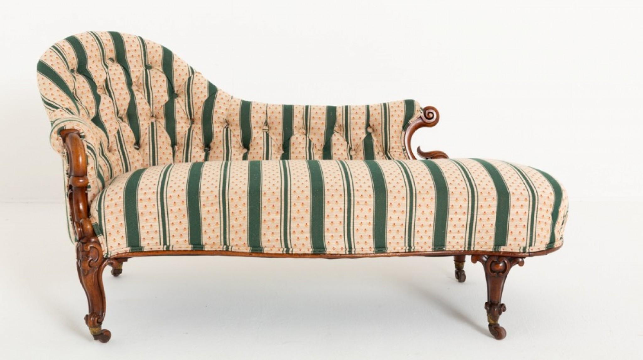 Viktorianisches Chaise Longue Couch Tagesbett aus Mahagoni 1860 (Mittleres 19. Jahrhundert) im Angebot