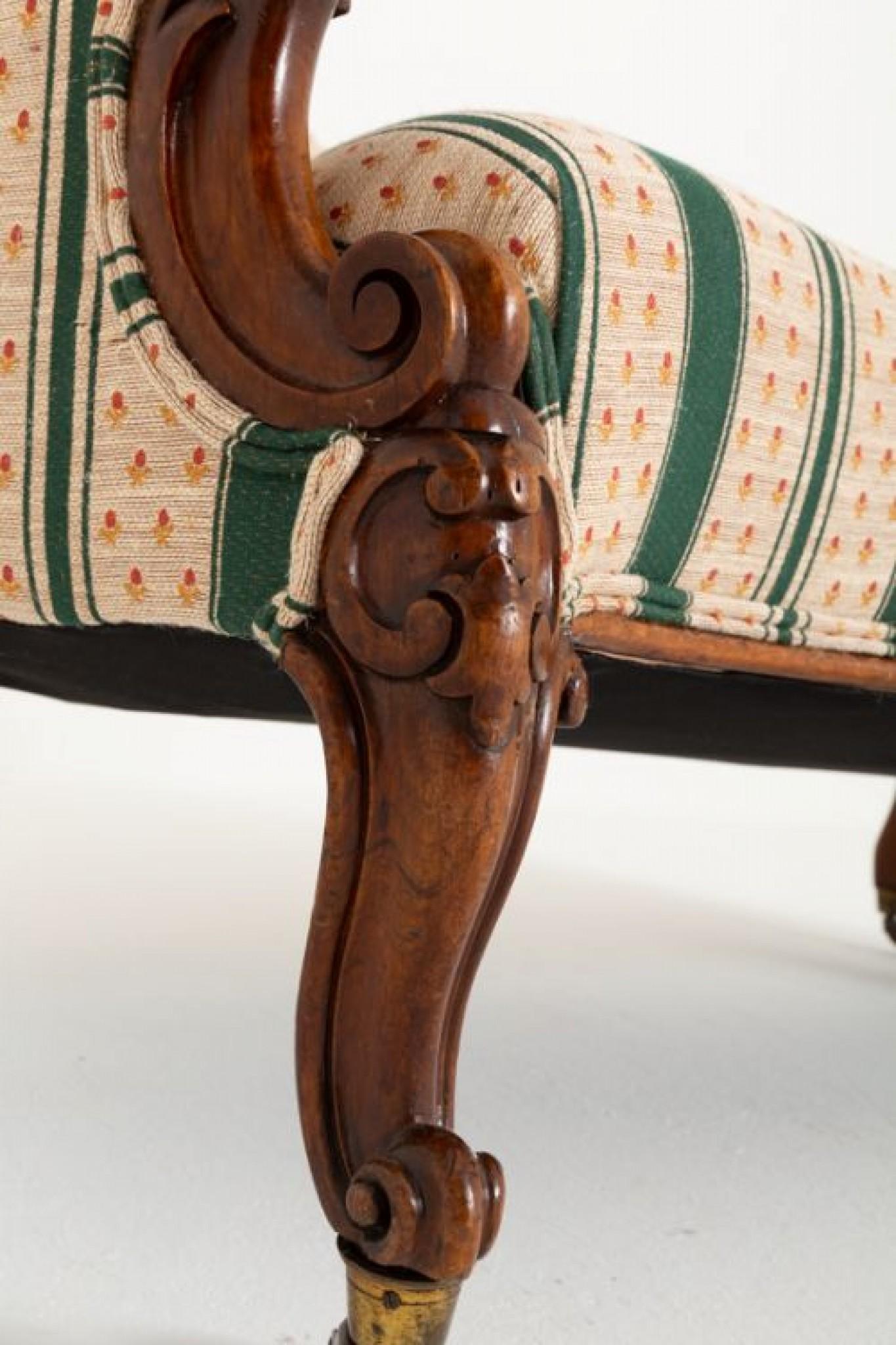 Viktorianisches Chaise Longue Couch Tagesbett aus Mahagoni 1860 im Angebot 3