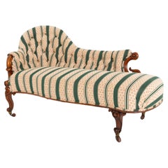 Chaise Longue Vittoriana Divano Letto Giorno Mogano 1860