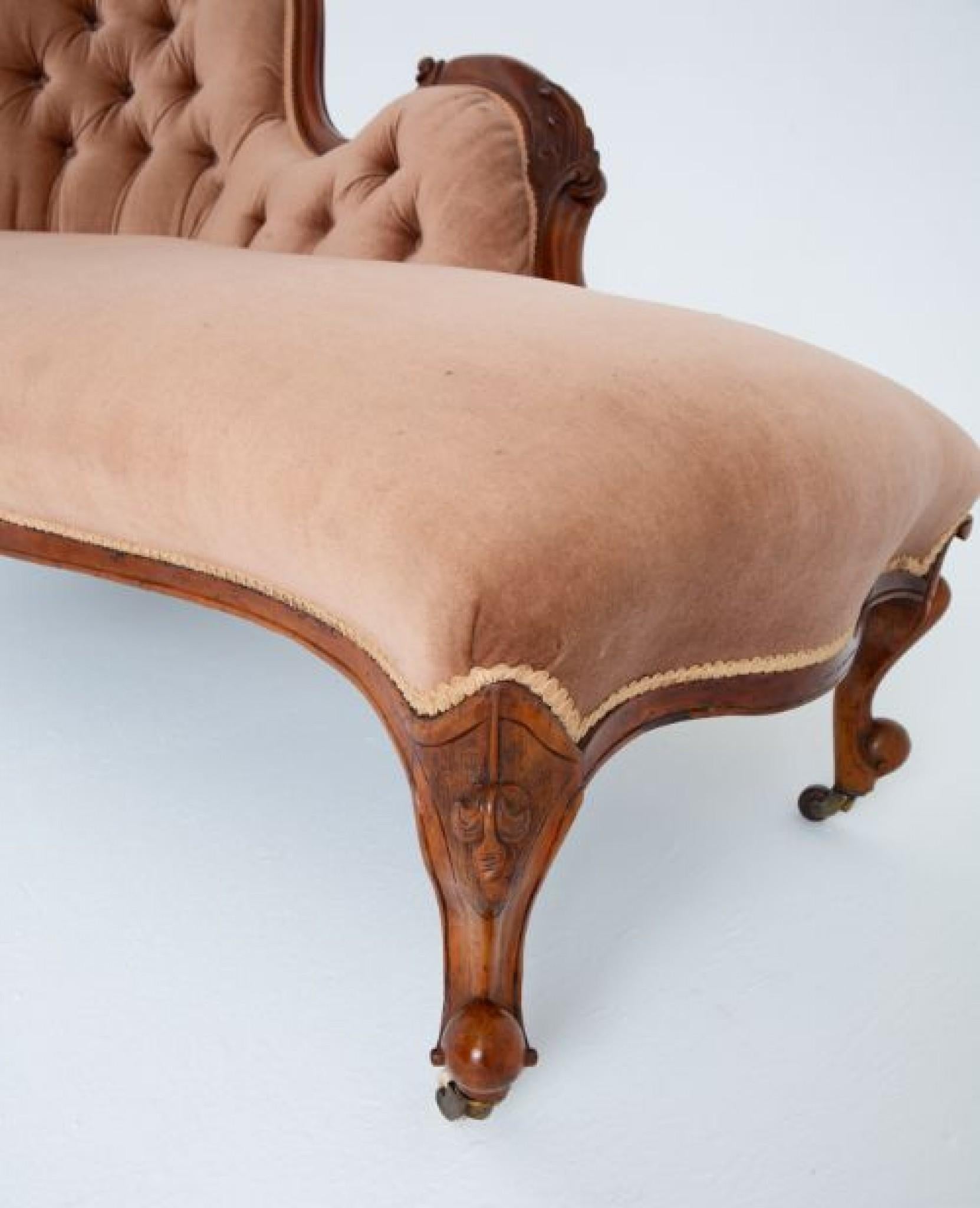 Victorian Chaise Longue Day Bed Couch Mahogany 1860 1