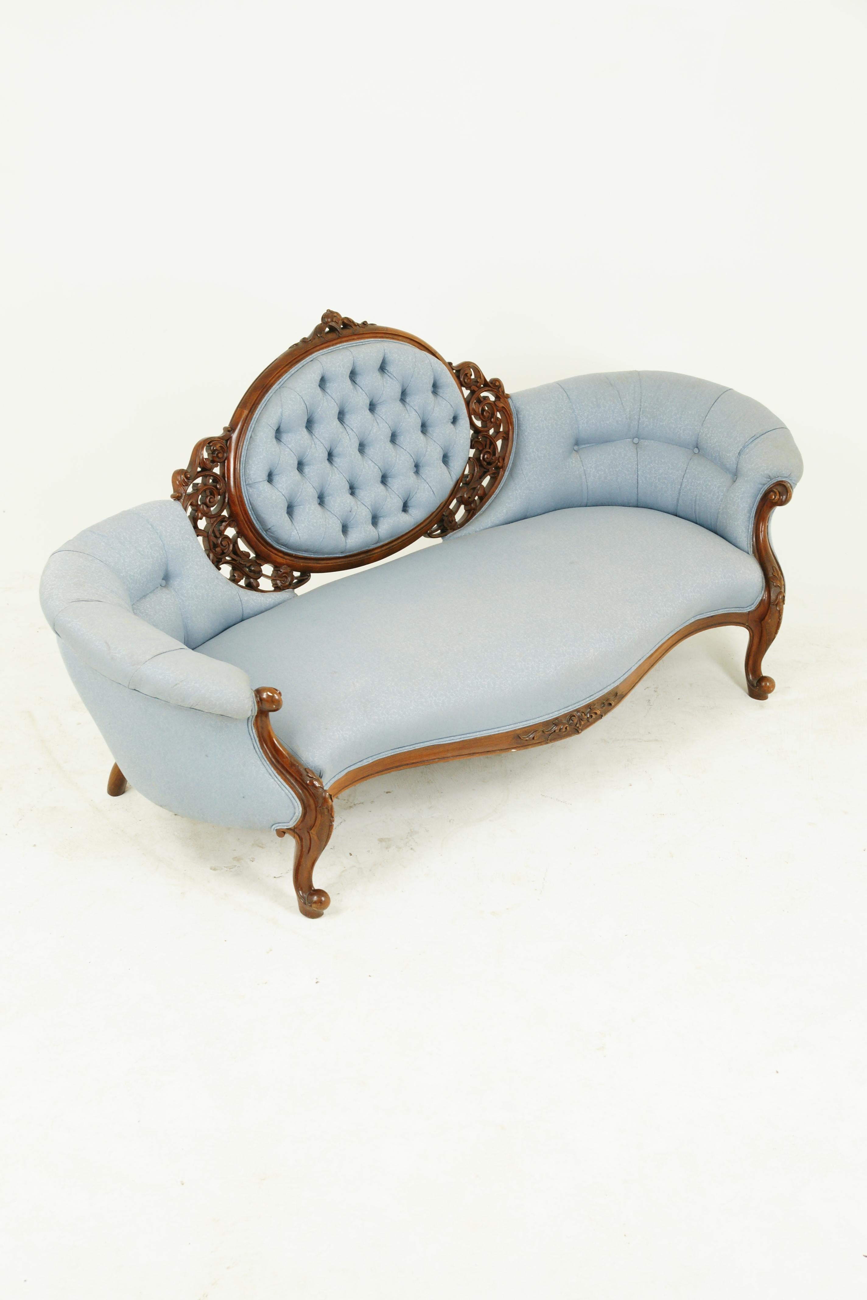 Antique Chaise Lounge, Victorian Loveseat, Vintage Settee, Scotland, 1870, B1528 In Good Condition In Vancouver, BC