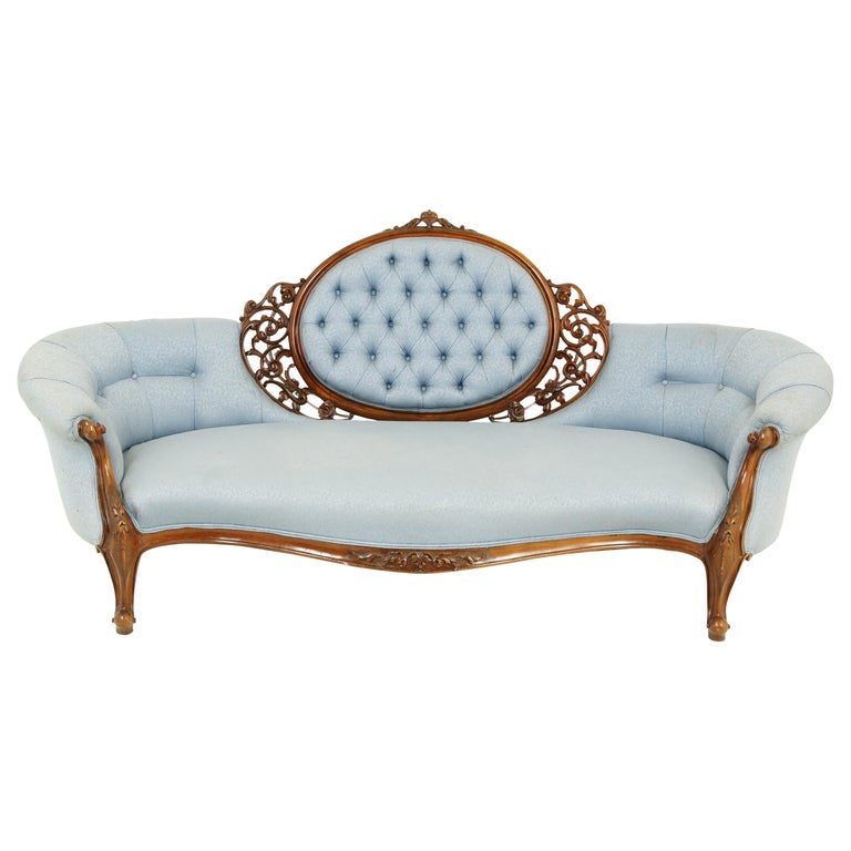 Antique Chaise Lounge, Victorian Loveseat, Vintage Settee, Scotland