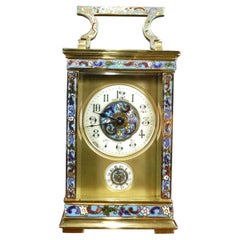 Victorian Champleve Carriage Clock with Alarm