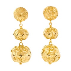 Antique Victorian Chandelier Earrings in Gold