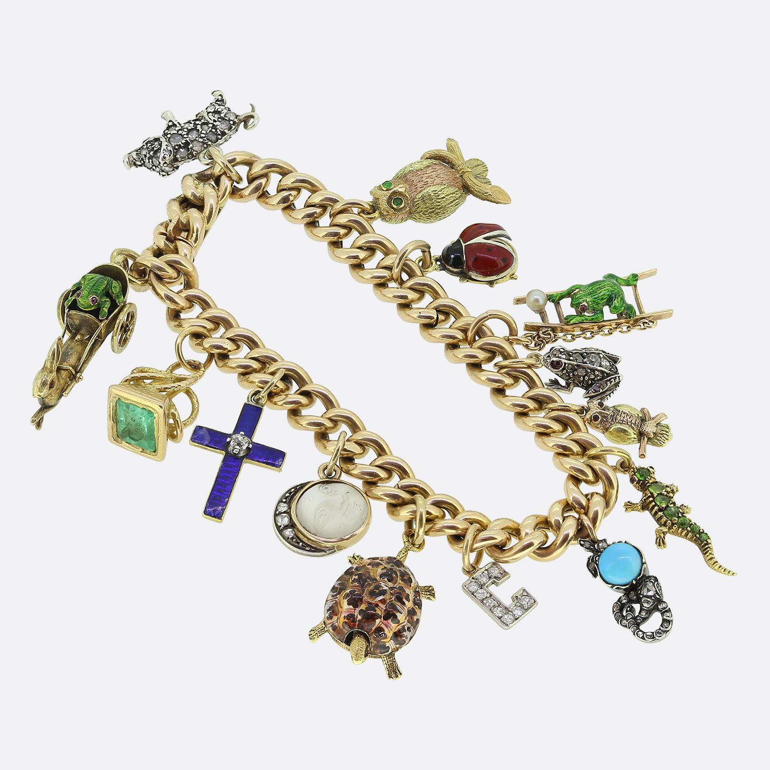 Victorian Charm Bracelet In Good Condition In London, GB