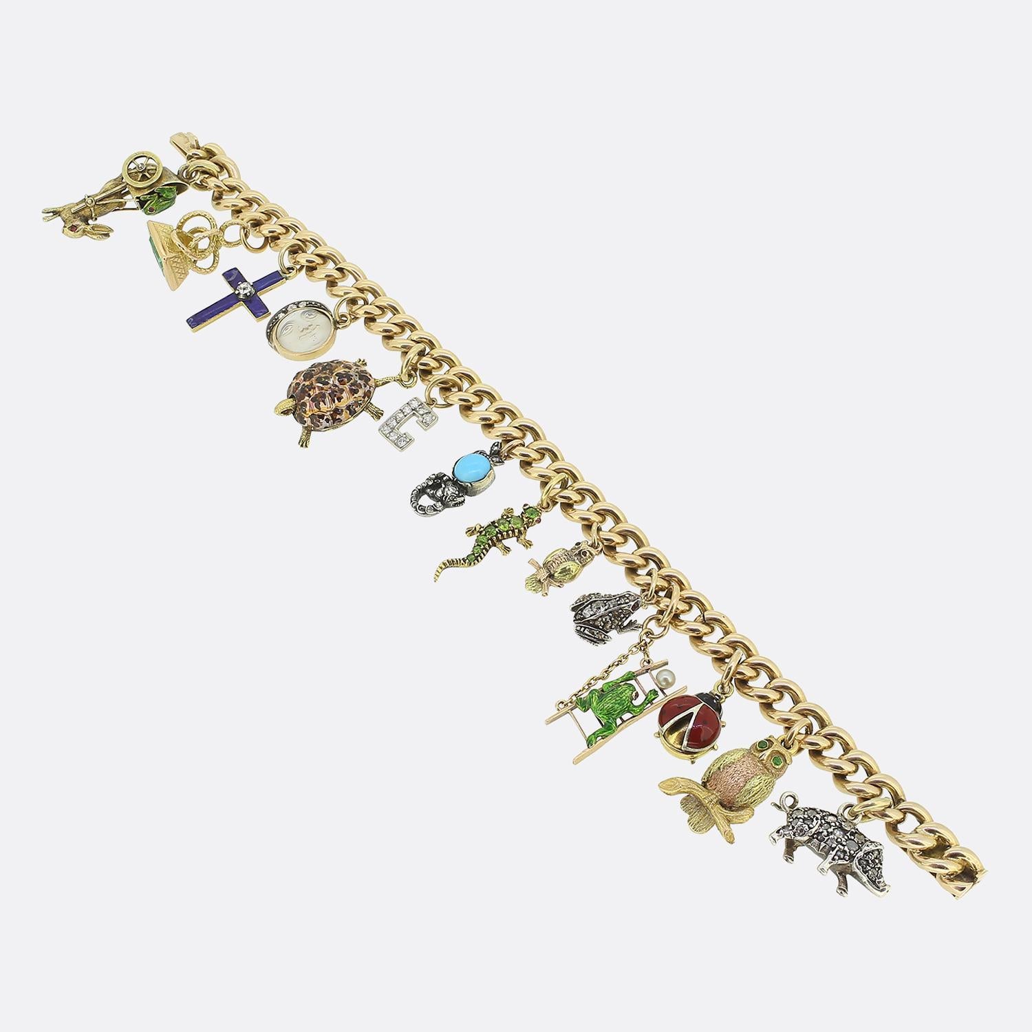 Women's or Men's Victorian Charm Bracelet