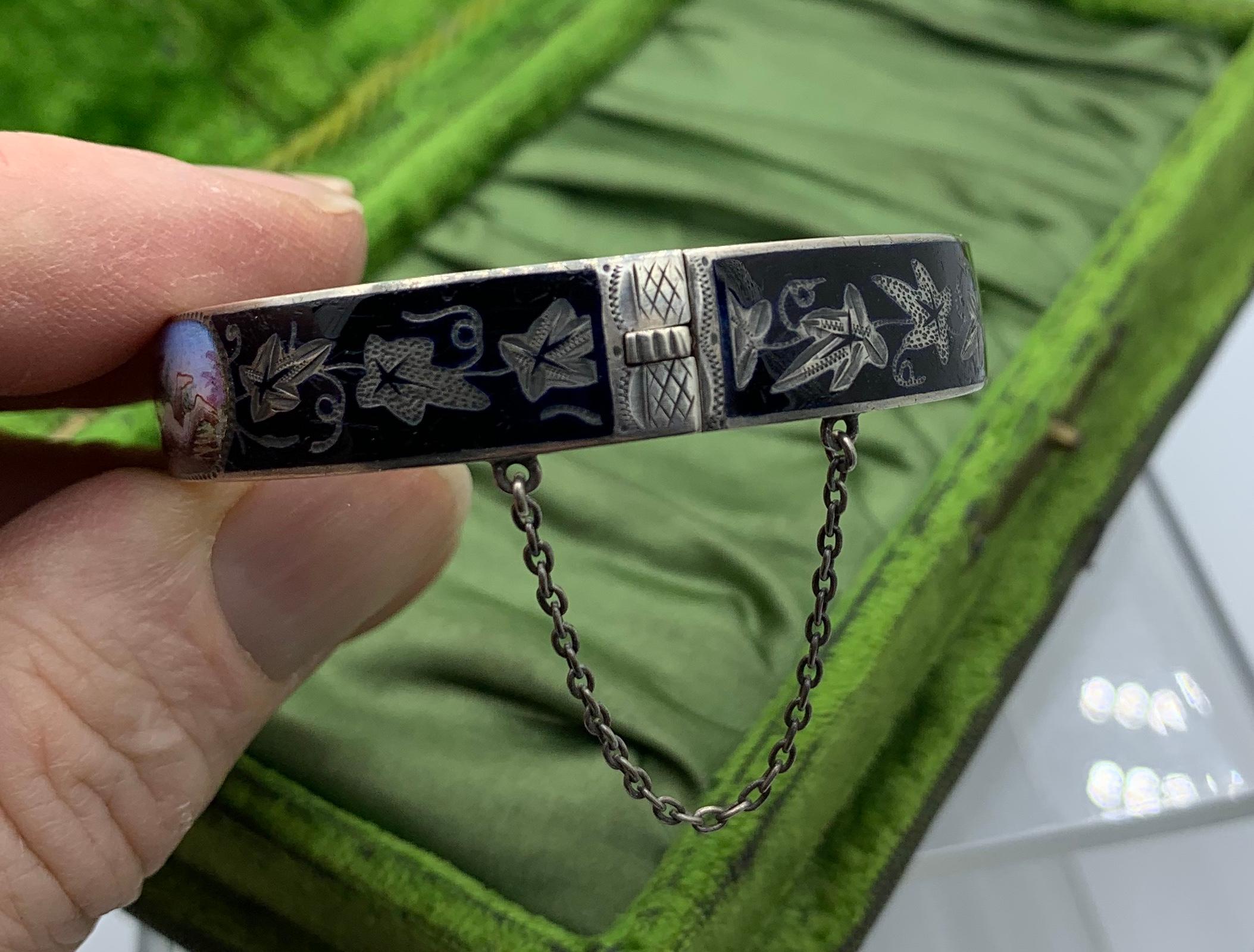 Victorian Cherub Angel Enamel Bangle Bracelet Putti Sterling Silver Rare For Sale 8