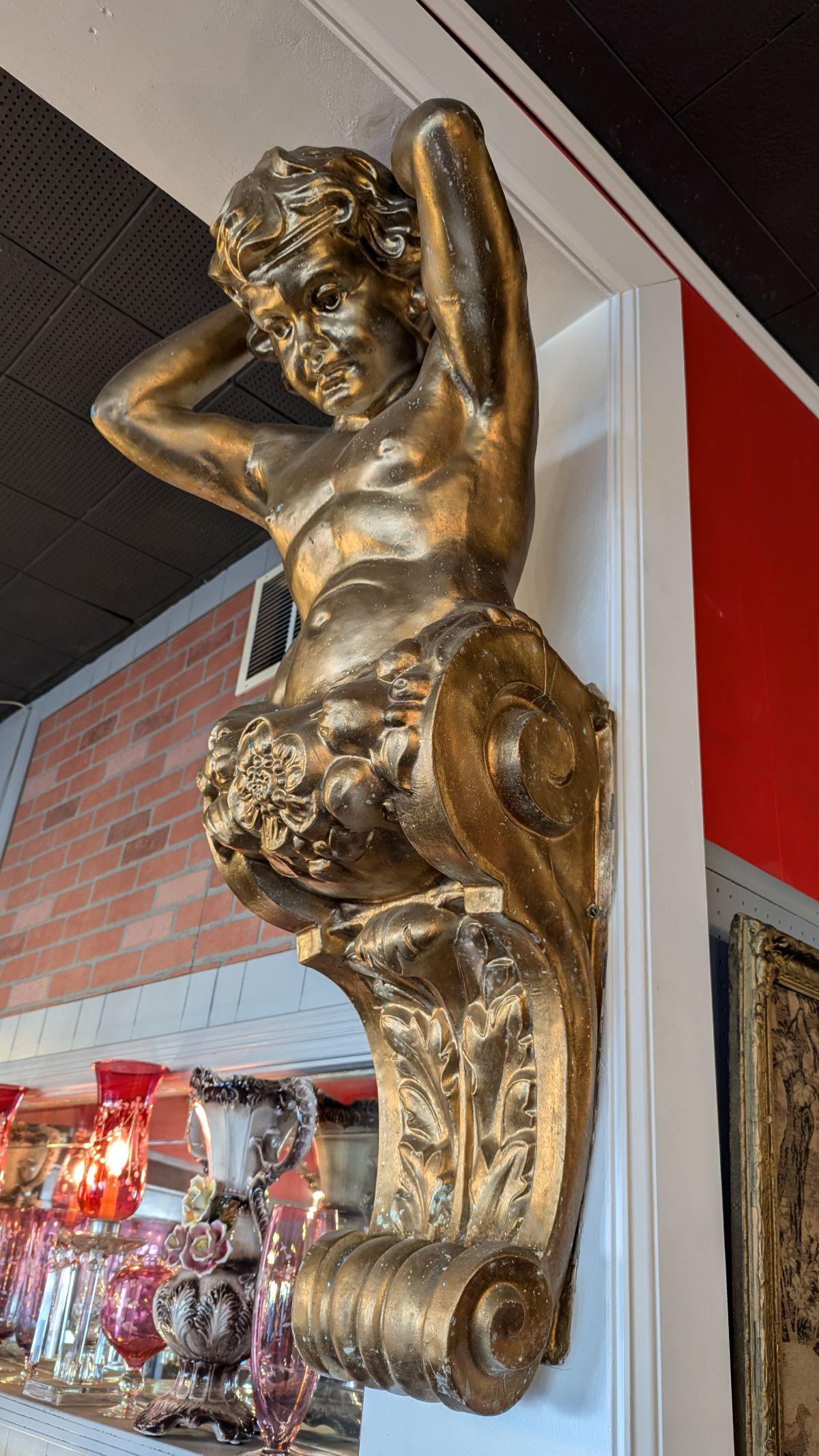 Victorian Cherub Corbel pair For Sale 3