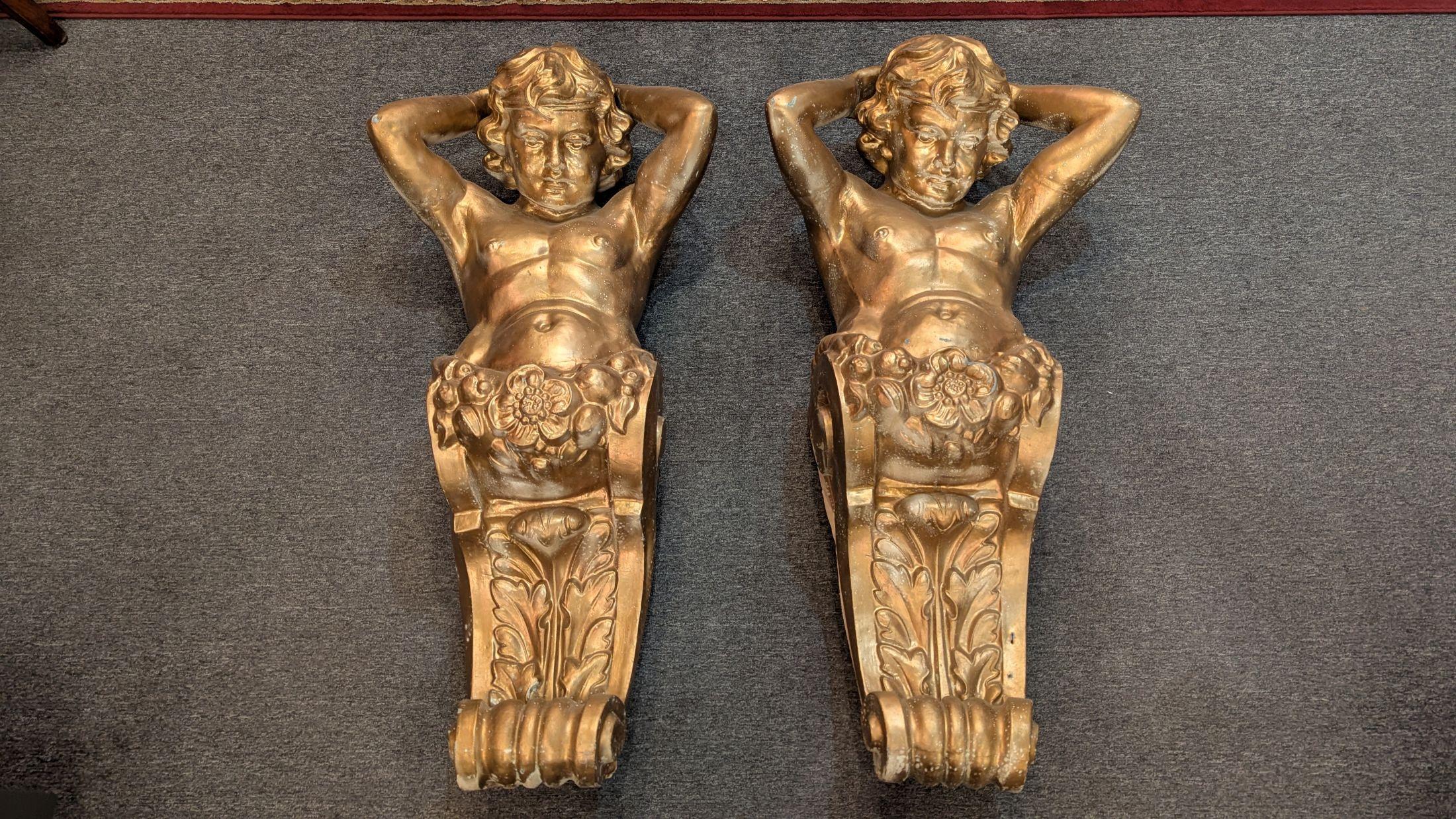 Victorian Cherub Corbel pair For Sale 4
