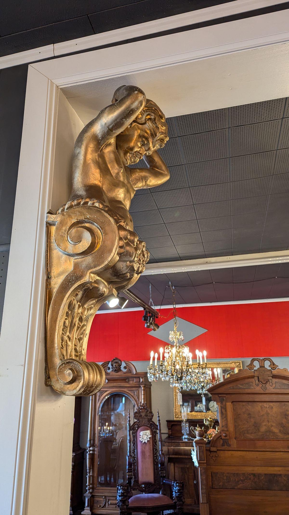 High Victorian Victorian Cherub Corbel pair For Sale