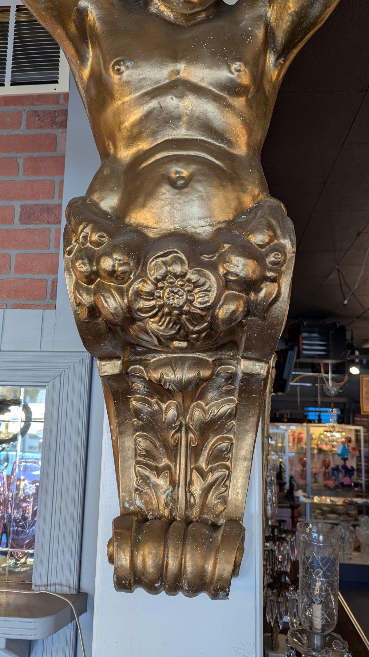 Tin Victorian Cherub Corbel pair For Sale