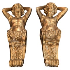 Victorian Cherub Corbel pair