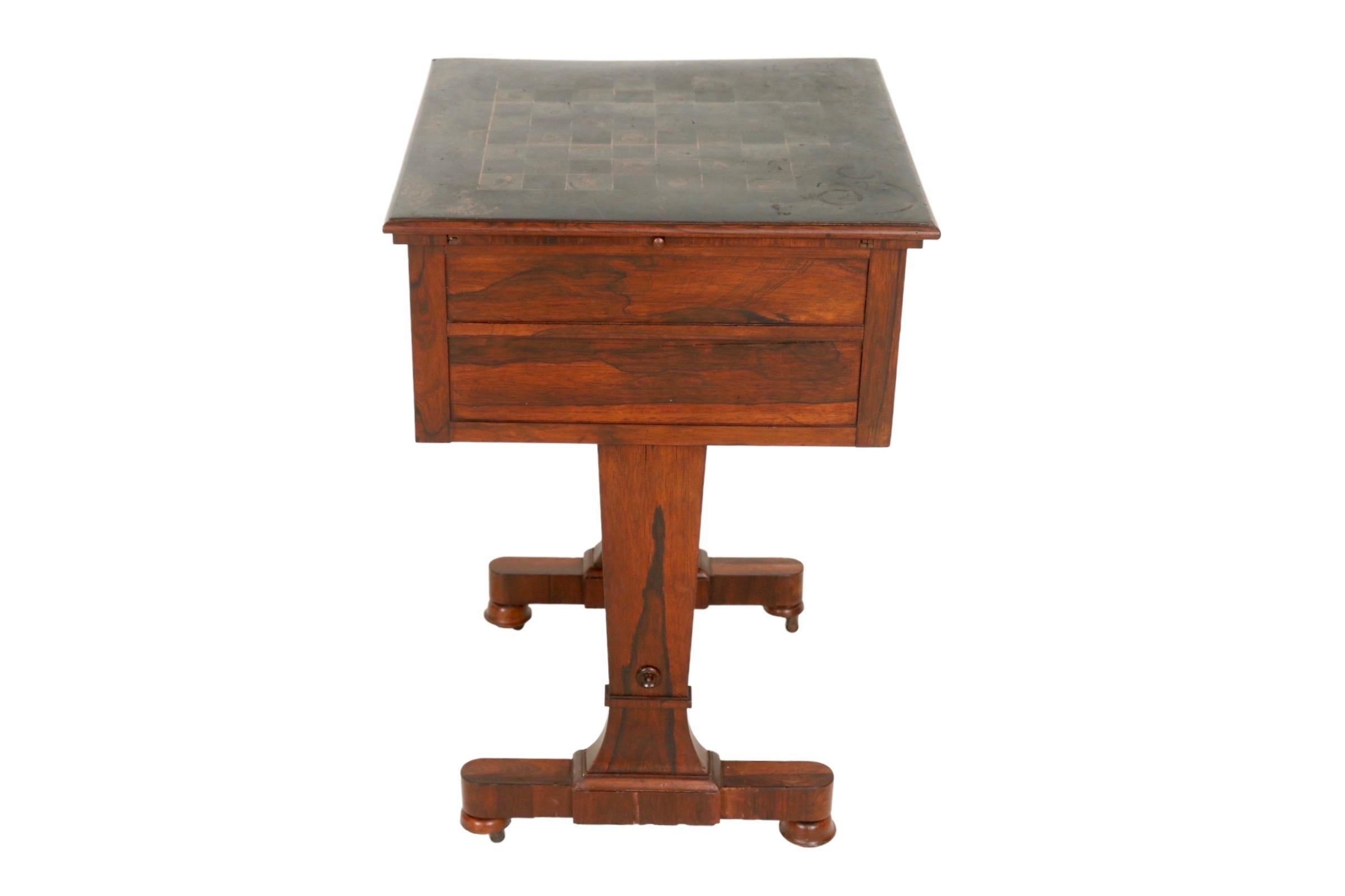 Victorian Chessboard Side Table For Sale 3