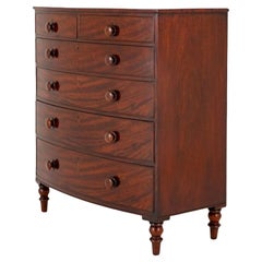 Antique Victorian Chest Drawers Mahogany Bow Front, 1850