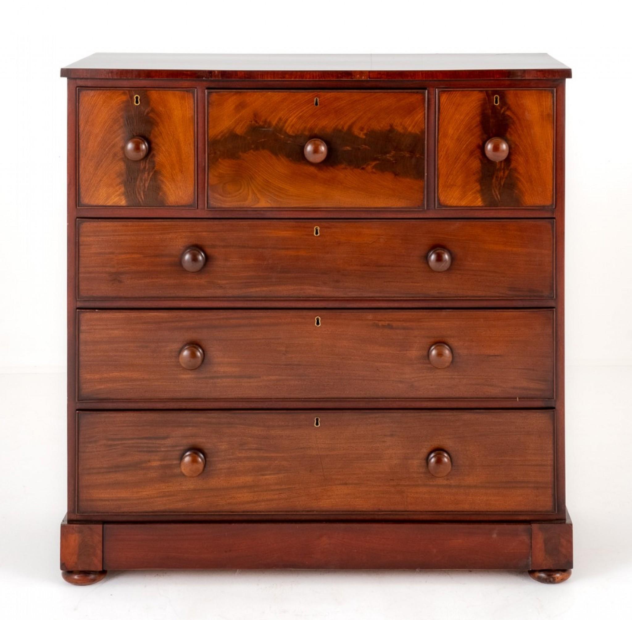 Victorian Chest Drawers Period Mahogany 1860 For Sale 4