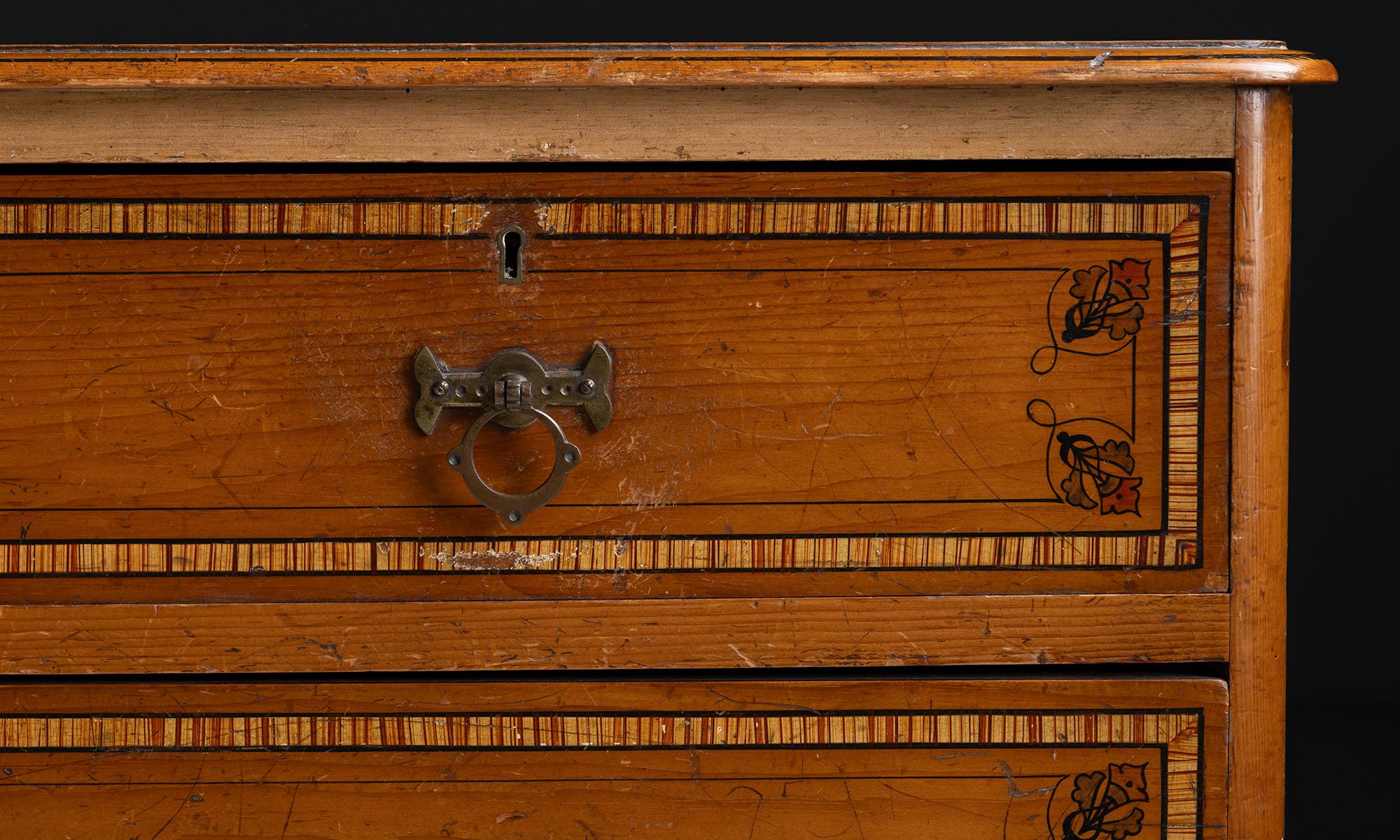 Inlay Victorian Chest of Drawers, England circa 1890