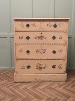 Victorian Chest of Drawers Hand Painted with Flowers