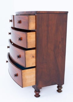 Victorian Chest of Drawers Mahogany Bow Front 1860