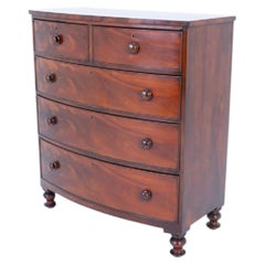 Victorian Chest of Drawers Mahogany Bow Front 1860