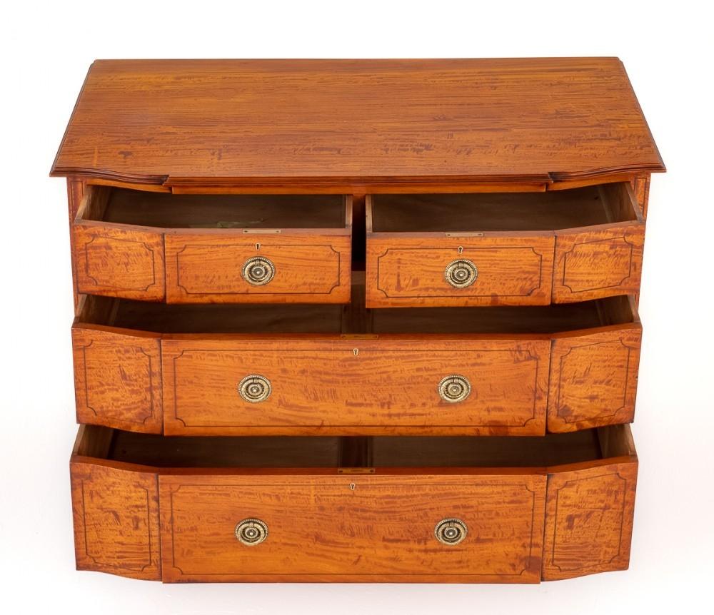 Early 19th Century Victorian Chest of Drawers Satinwood Commode, 1880