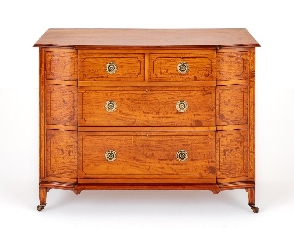 Victorian Chest of Drawers Satinwood Commode, 1880 1