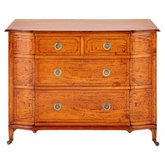 Antique Victorian Chest of Drawers Satinwood Commode, 1880