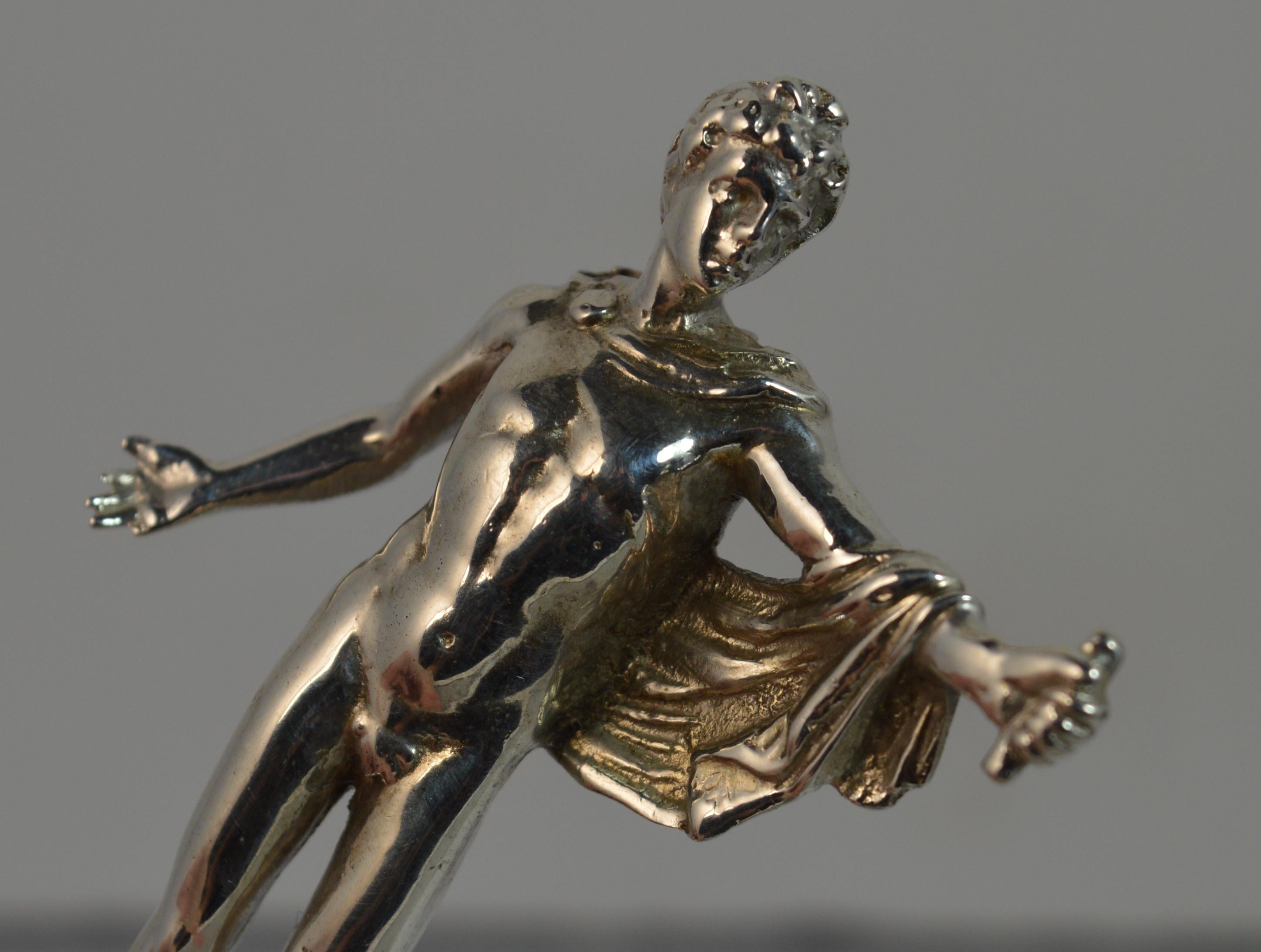 Victorian Chester Silver APOLLO Greek God Miniature Statue Table Seal 4