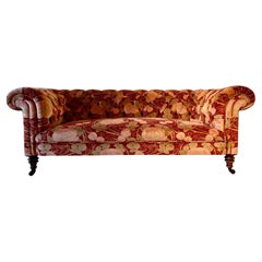 Victorian Chesterfield Settee Re-Upholstered in ‘Glasgow Rose’ Velvet Fabric