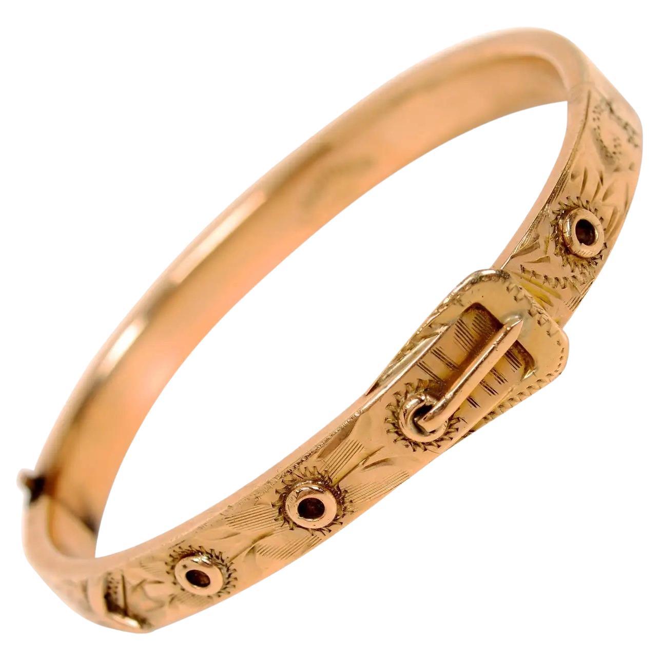 Buy Bangle Bracelet Antique Gold Filled Hayward Buckle Clasp Online in  India - Etsy