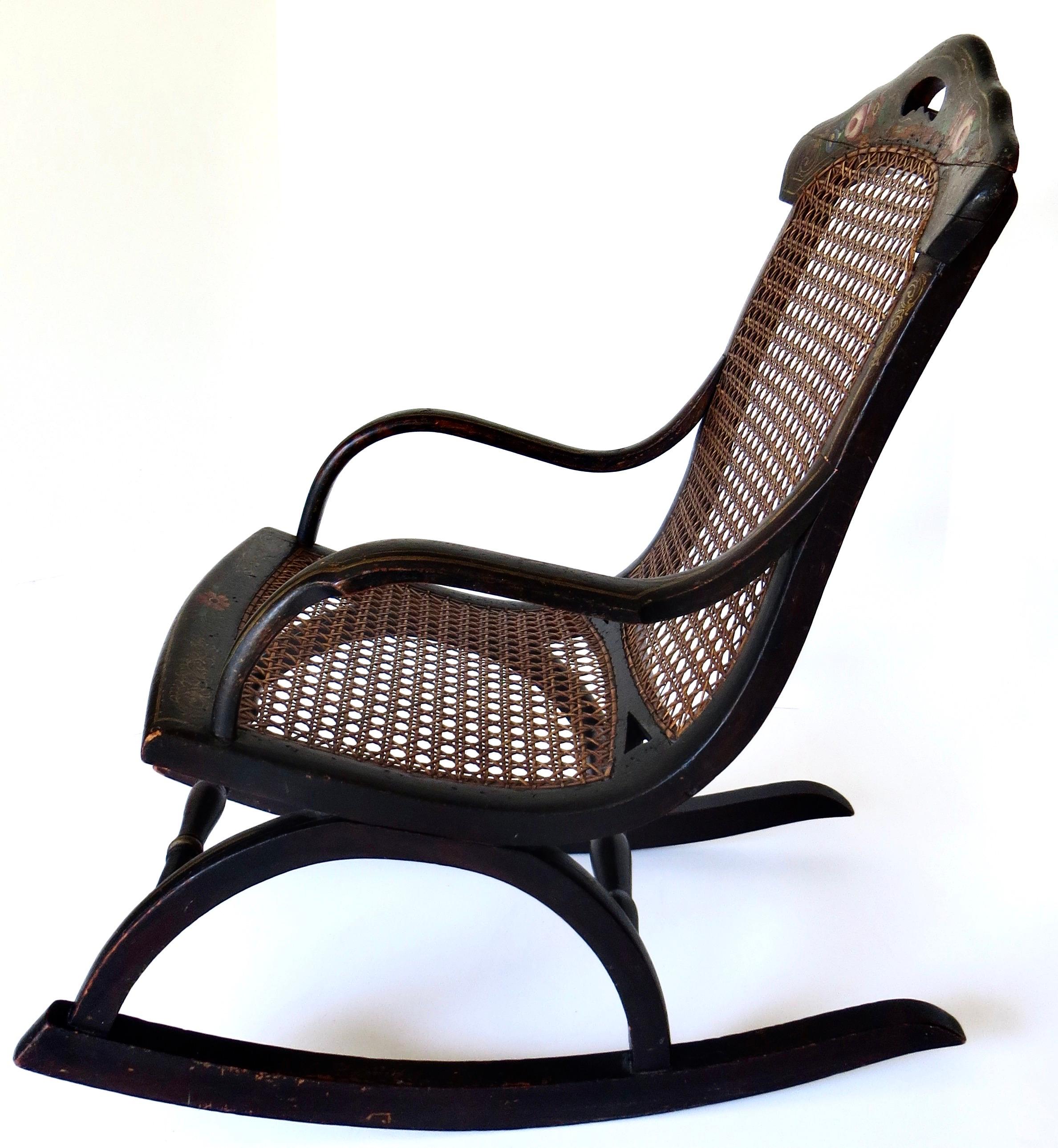 Hand-Crafted Victorian Child's Rocking Chair. American, Circa 1875 For Sale