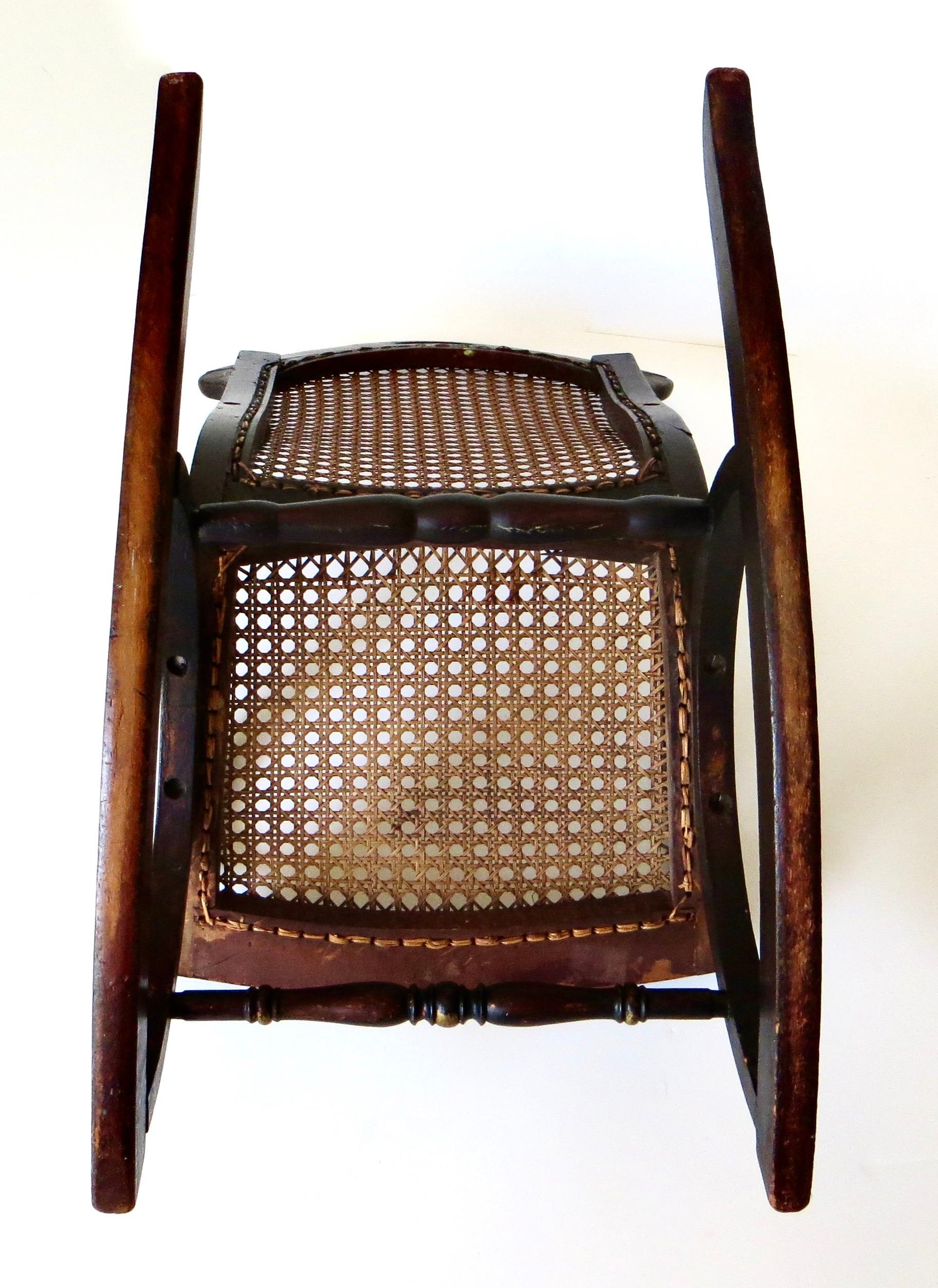 Wood Victorian Child's Rocking Chair. American, Circa 1875 For Sale