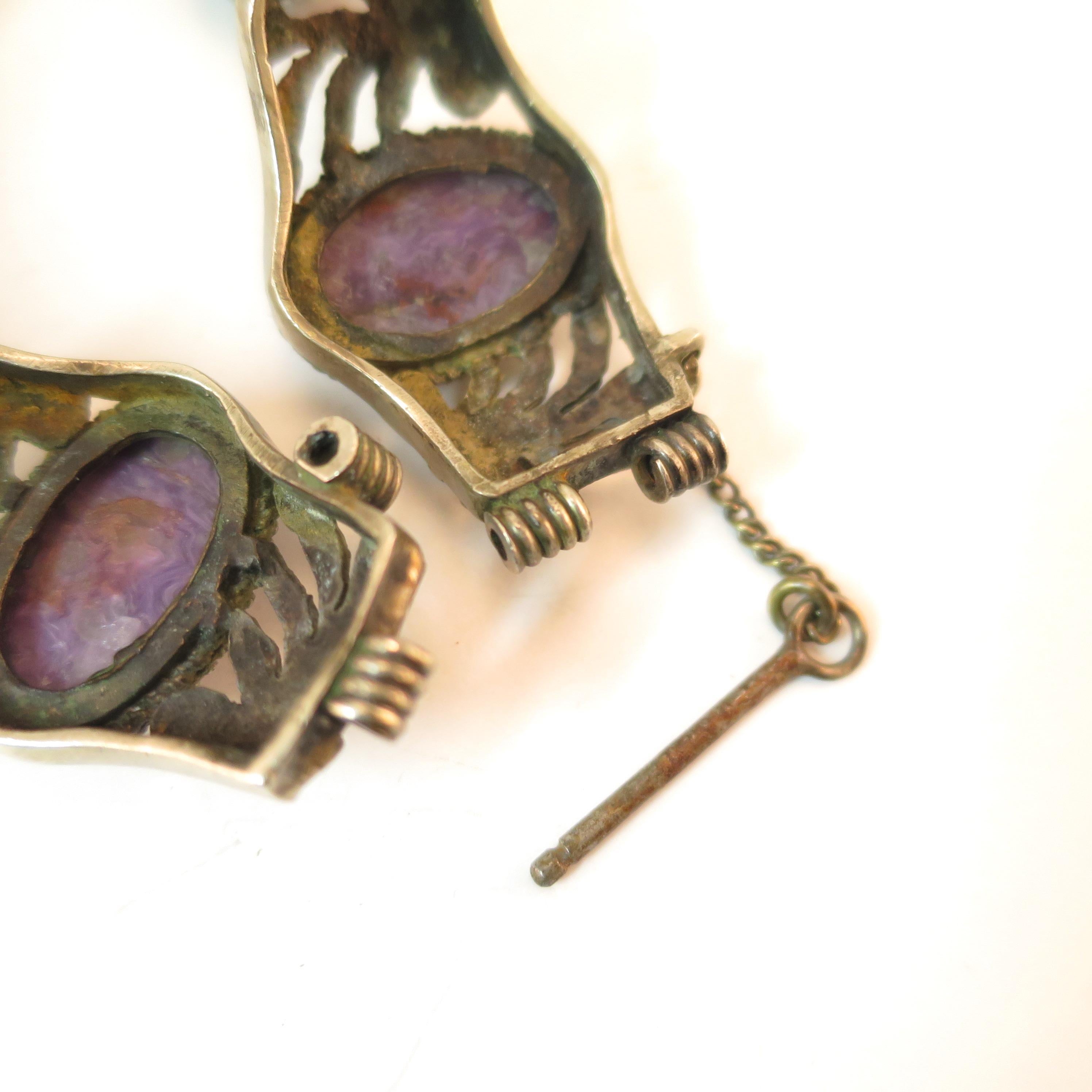Victorian Chinese Export Silver & Amethyst Link Bracelet, Circa 1860s For Sale 11