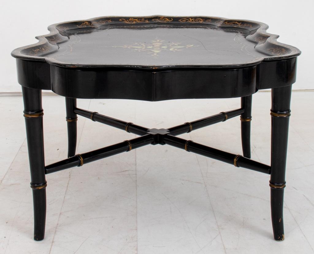 Victorian Chinoiserie Papier Mache Tray Table For Sale 1