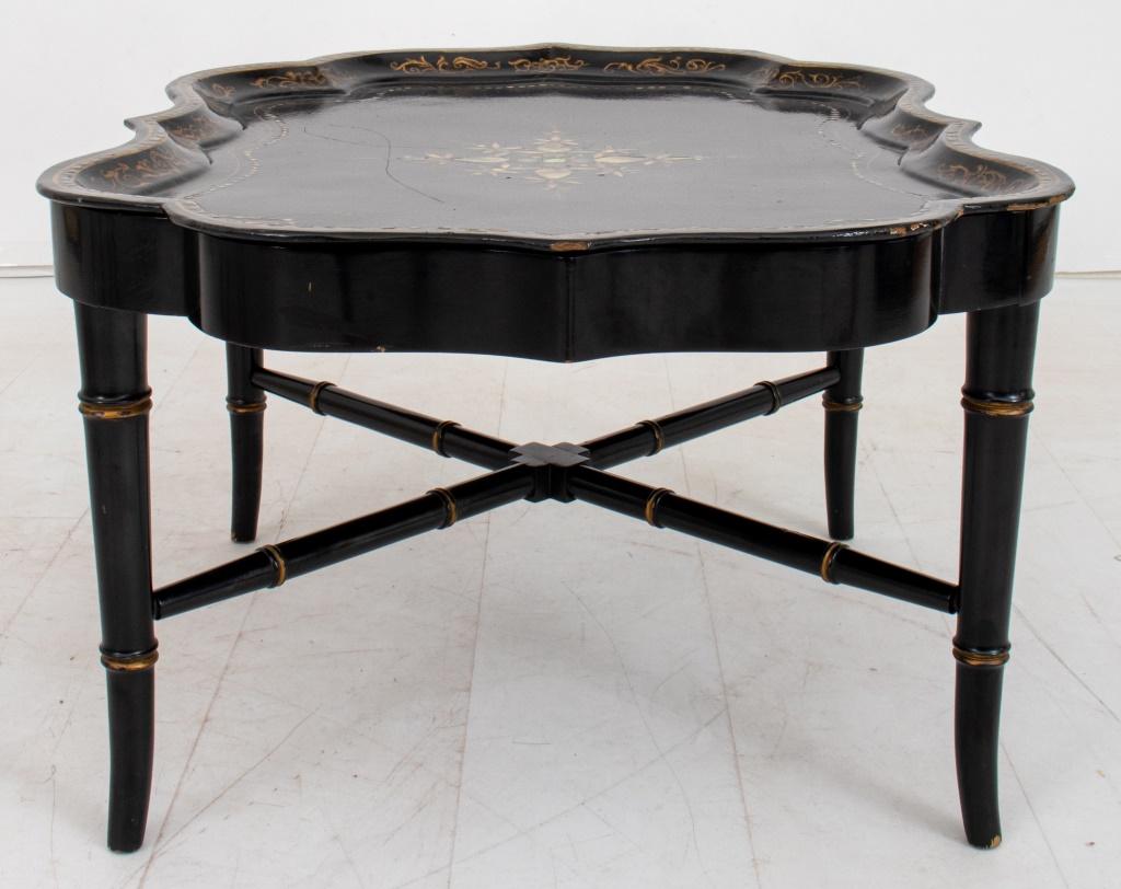 Victorian Chinoiserie Papier Mache Tray Table For Sale 2